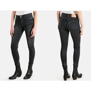 Moussy Vintage MV Velma Skinny Jeans Black Distressed Size 26